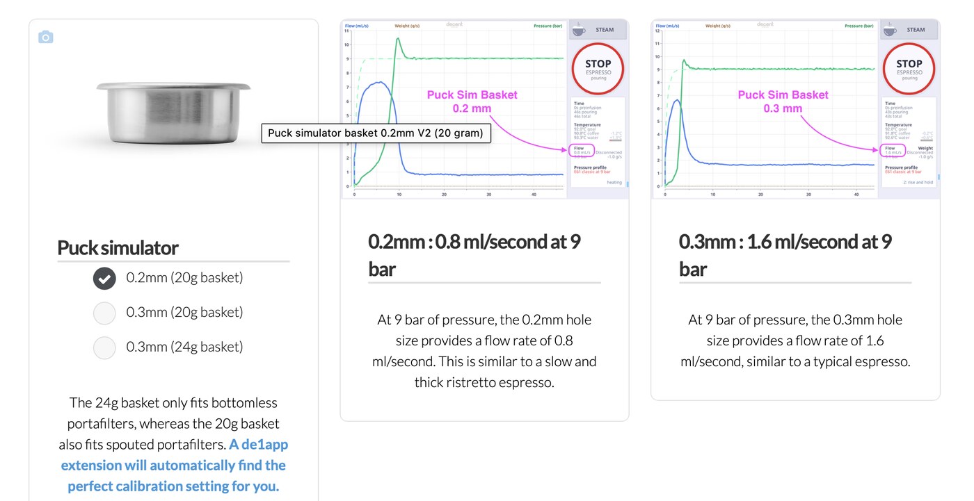 Verwenden Sie unseren Kaffee-Simulatorenfilter und eine Bluetooth-Waage und führen Sie das Kalibrierungsprofil „Test/Flow“ (ohne Kaffee) aus, um den Durchfluss zu kalibrieren.