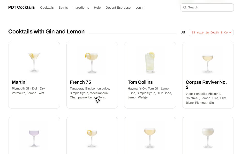 Gin with lemon