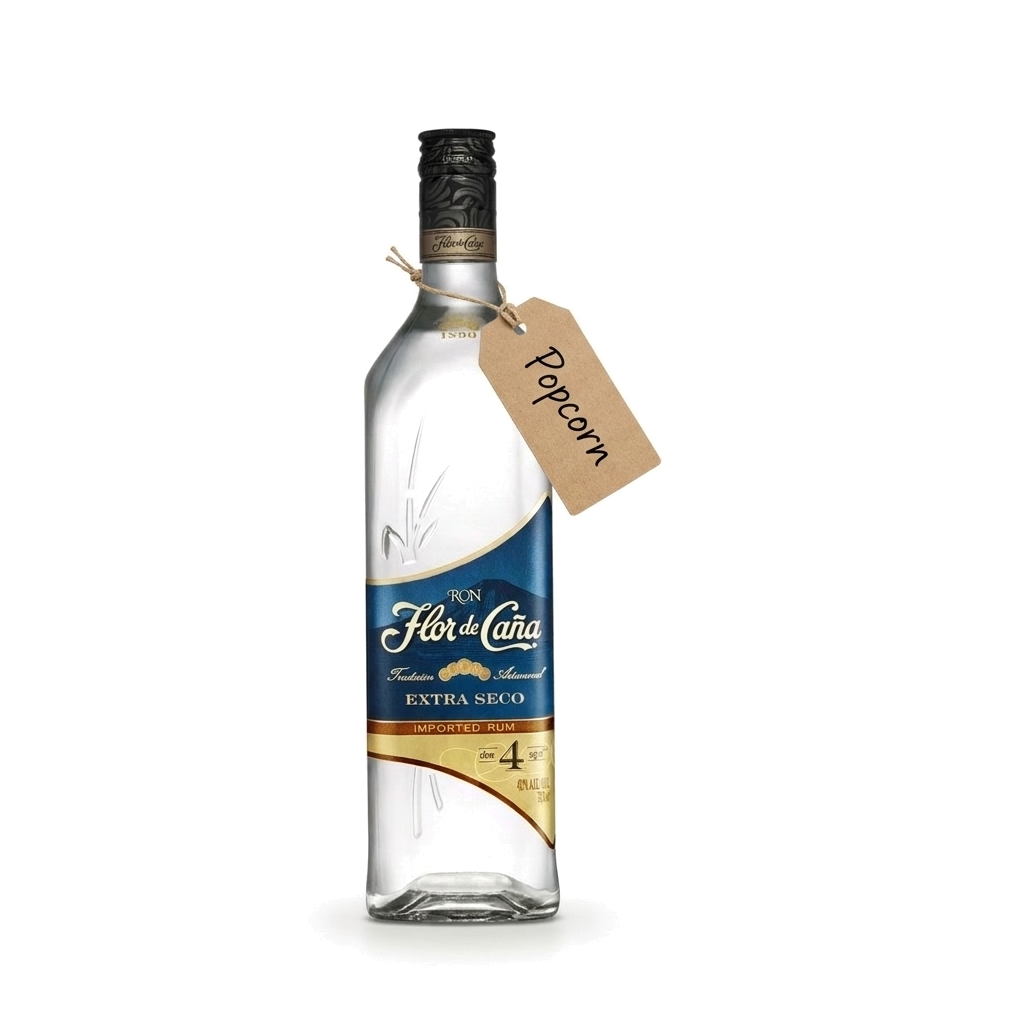 爆米花浸泡的 Flor de Cana Silver Dry Rum