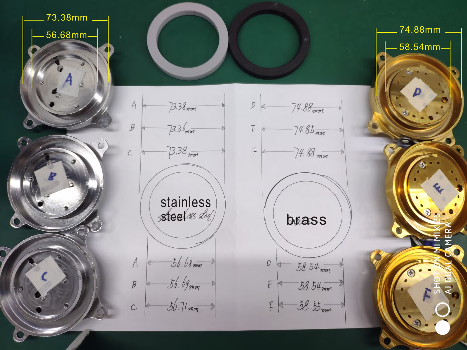 Stainless steel and brass diffusers