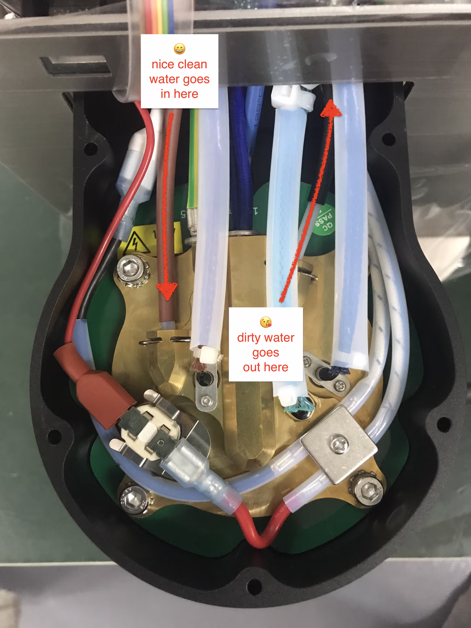 The inside of the group head