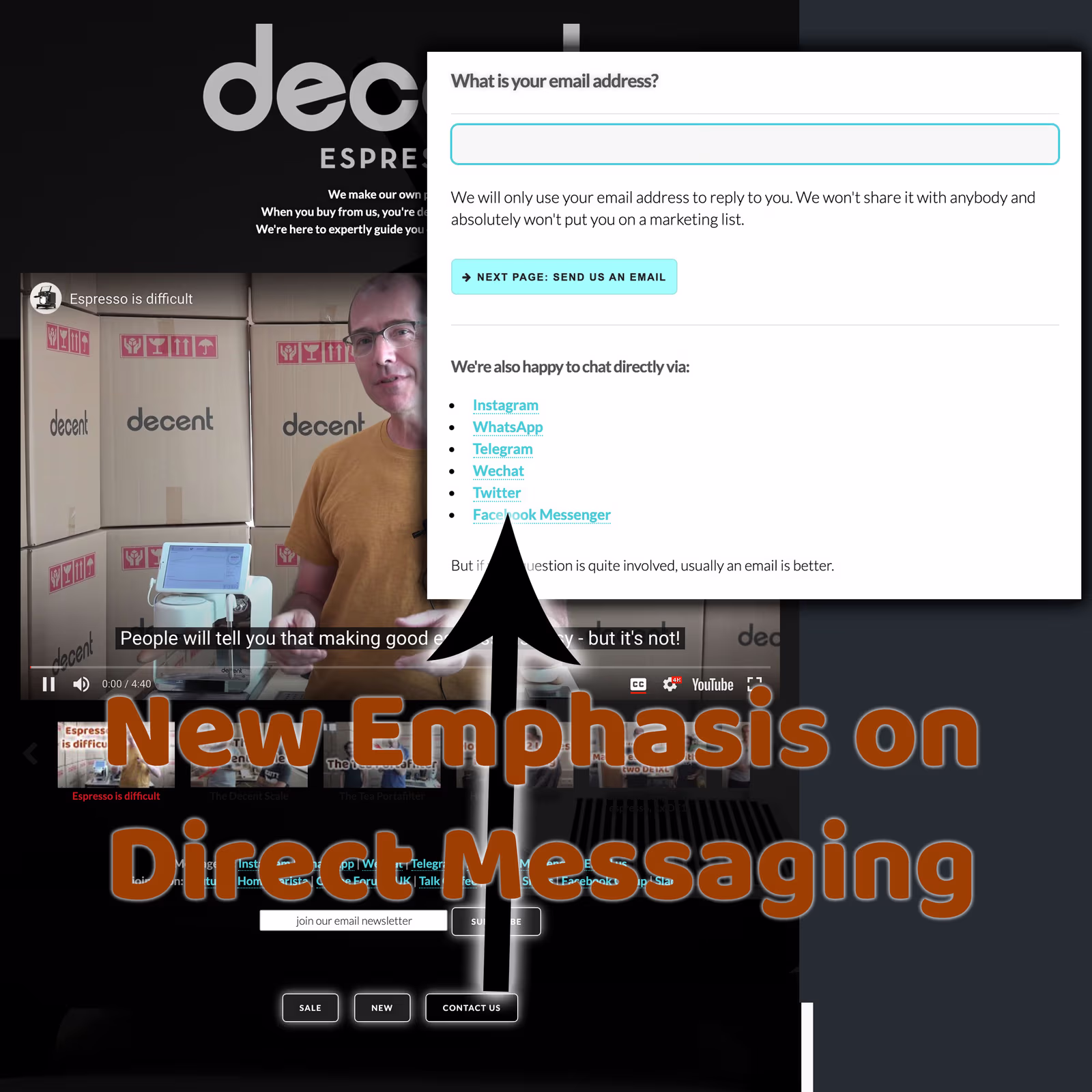 New focus on direct messaging