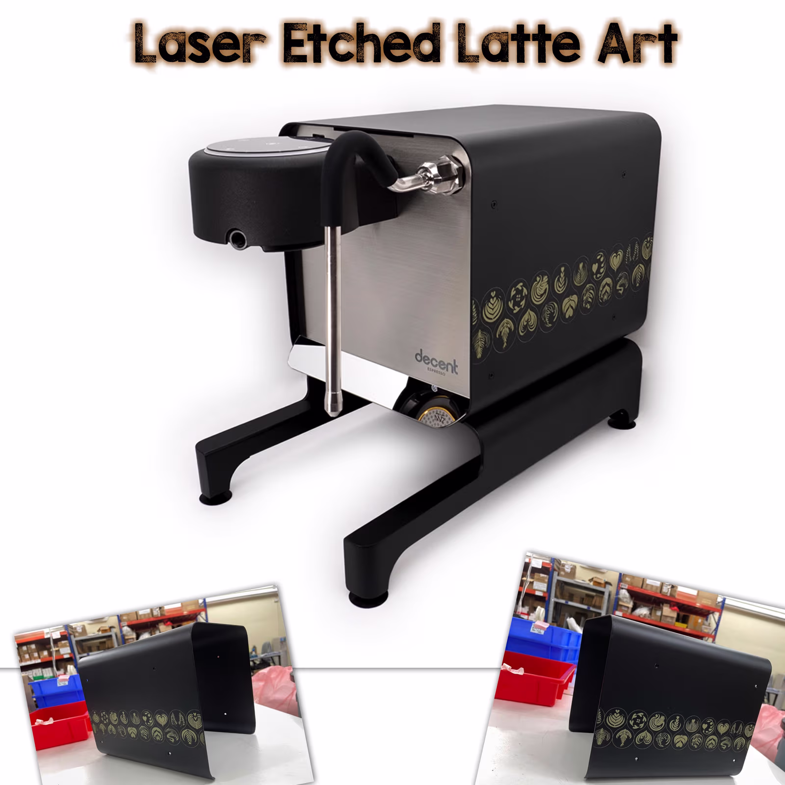 Laser etched latte art