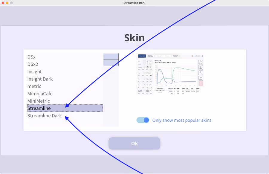 Kurzanleitung zur Streamline Skin