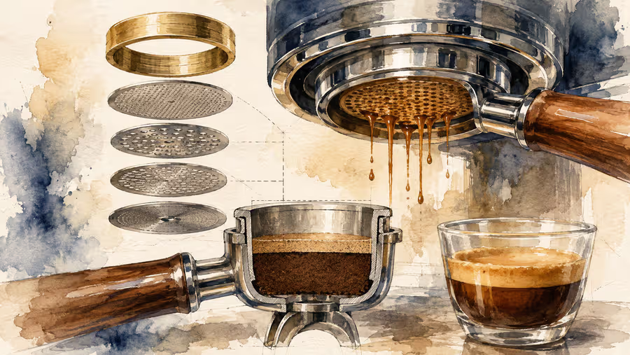 Evaluating what Michael's spacer and various shower screens do to coffee