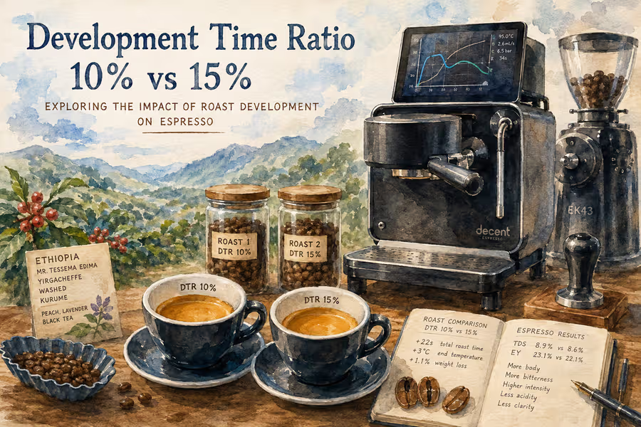 Effect of Development Time Ratio (DTR) on Kaffelogic-roasted espresso: a comparison of 10% and 15% DTR