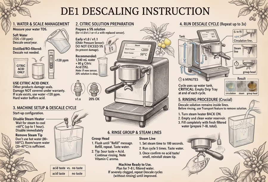DE1 Descaling Instruction