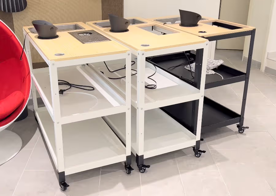 Finally: redesigned coffee cart wheel brackets