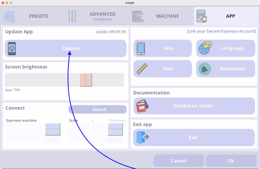 Quoi de neuf dans DE1app v1.45