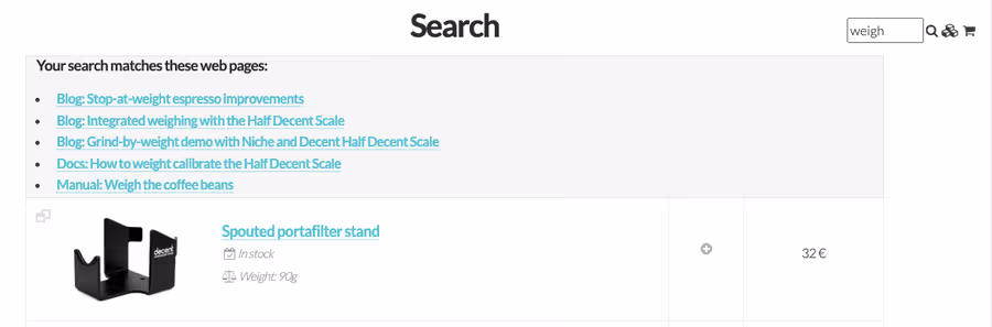 Better searching on the Decent website