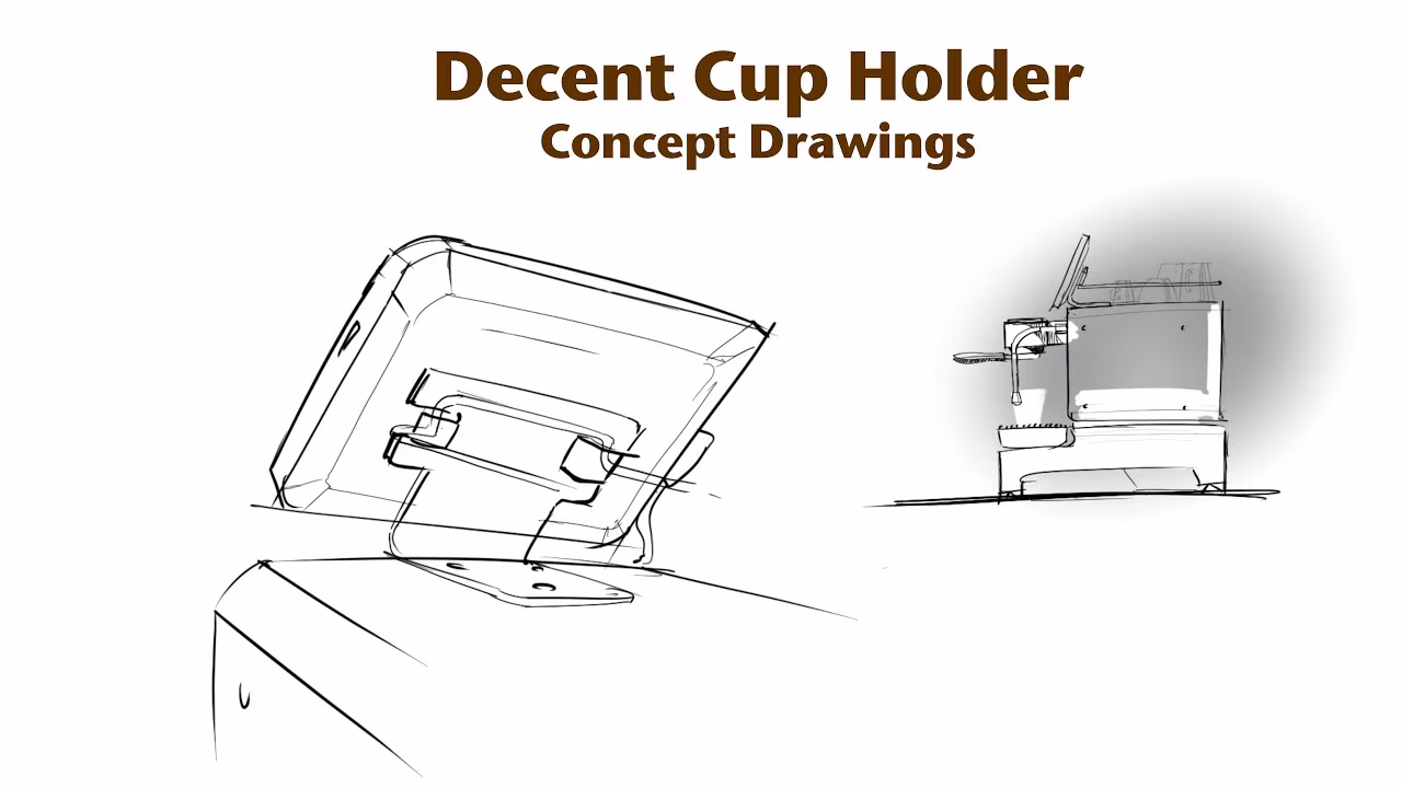 Decent Cup Holder: concept drawings