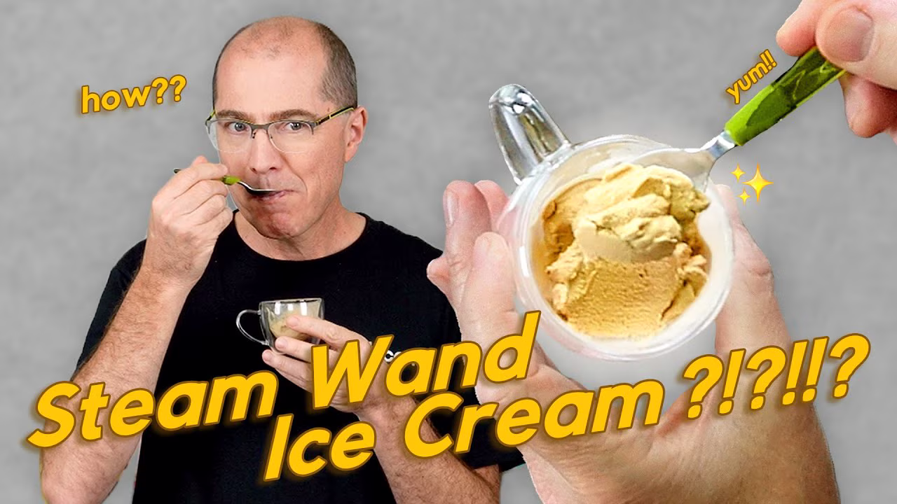 Video: Make delicious ice cream fast with an espresso steam wand - learn how