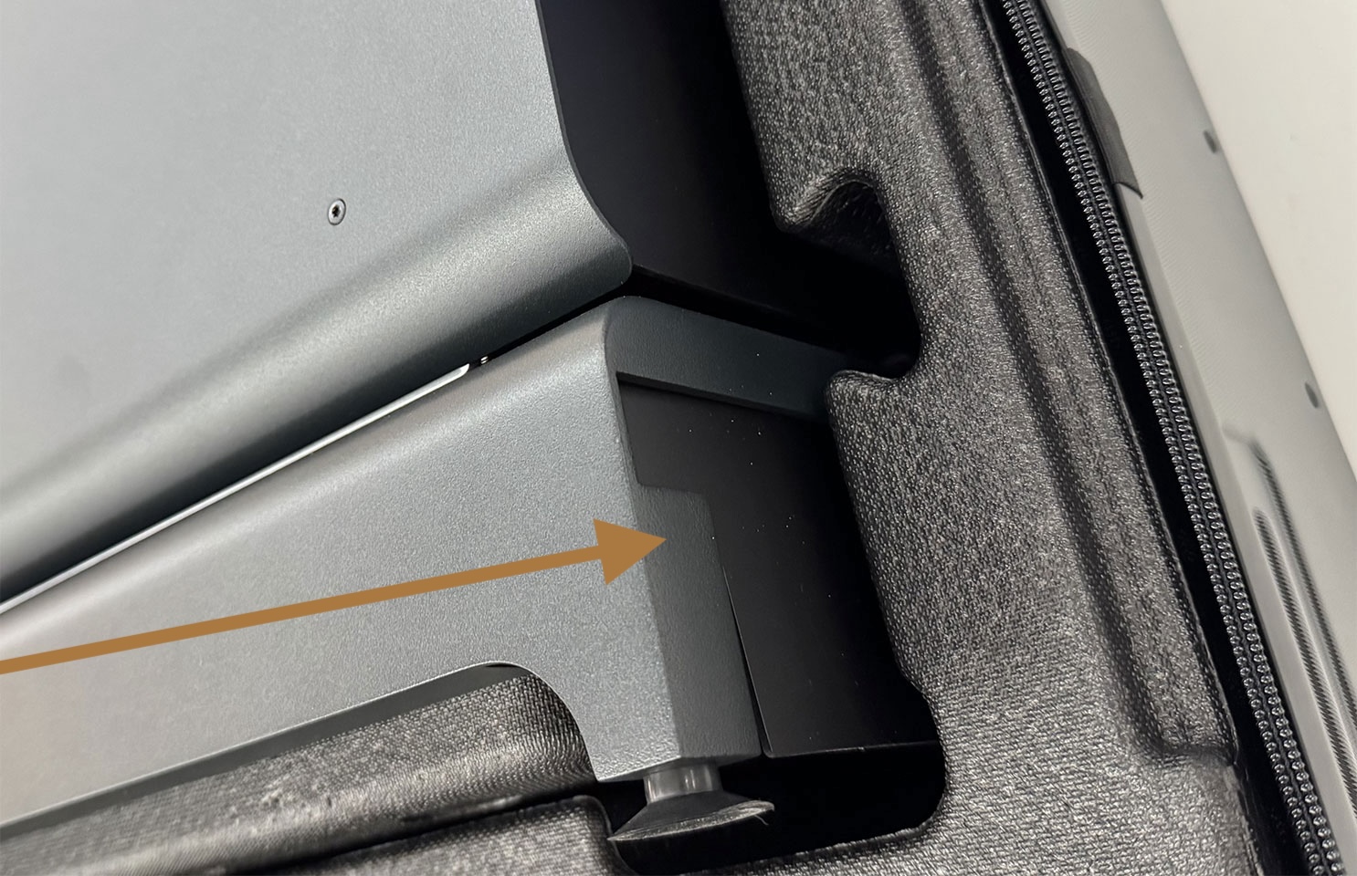 Empty spot in the suitcase for the XL lower back panel
