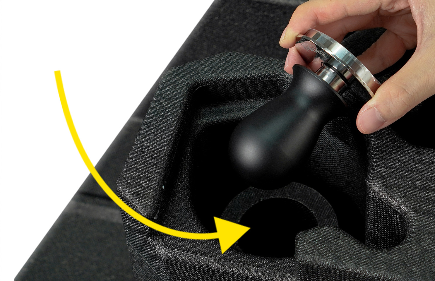 Empty spot in the suitcase for a tamper