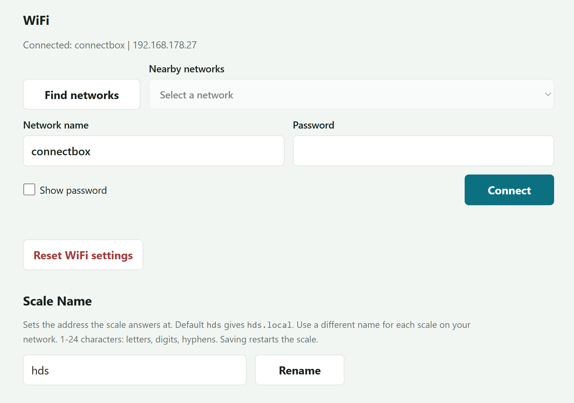Connecting to the WiFi home network
