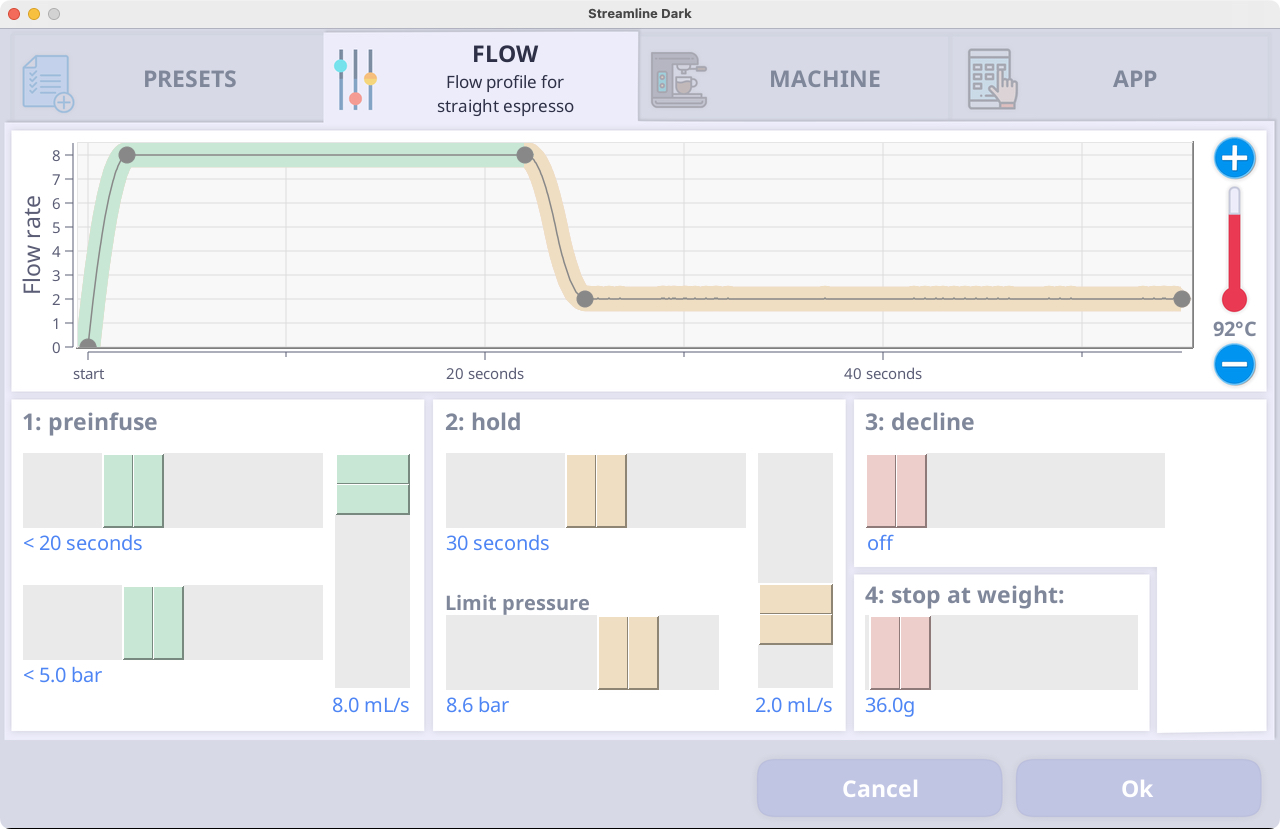 flow profile like maro espresso