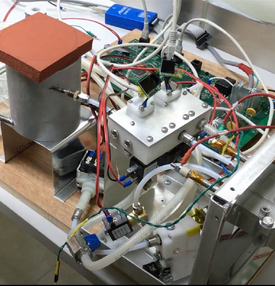 Inner parts of an espresso machine