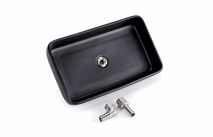 Central Draining Drip Tray V2 (black) with fitting