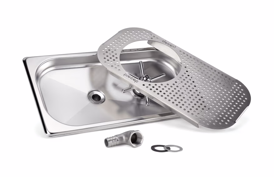 Small countersunk pitcher rinser (heavy use)