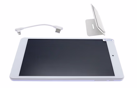 Warranty Replacement Android 9.1 tablet (White) with USB C cable and tablet stand v1.43